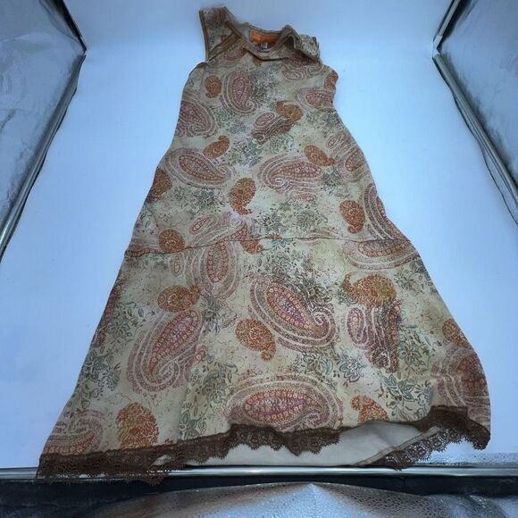 Cynthia Steffe Brown Paisley Print Knee Length Dress Medium - Picture 1 of 4